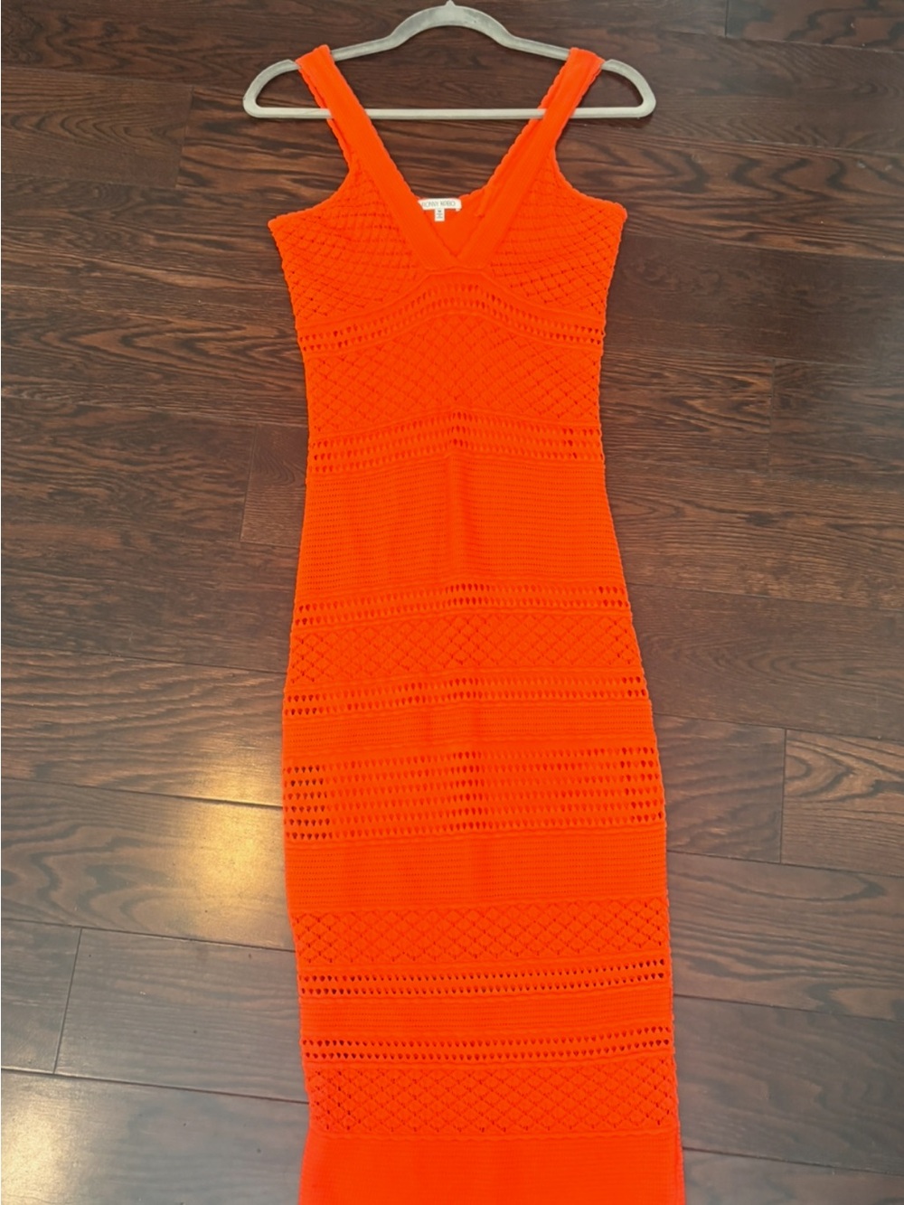 Ronny Kobo Collection Orange Sleeveless Knit Maxi Dress